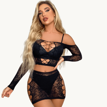 Bodystocking σετ plus size